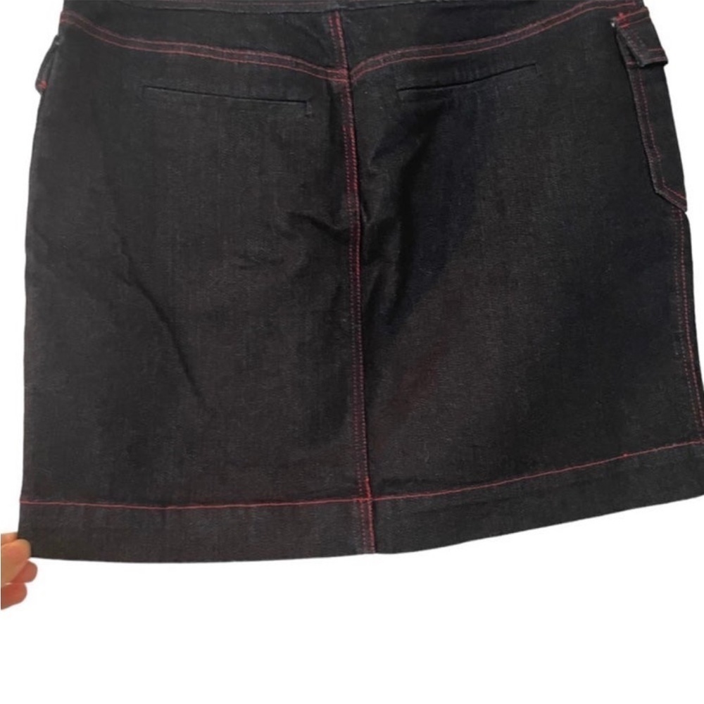 Lauren Equestrian Style Buckle Detailed Dark Jean Skirt. Size 10 - Picture 2 of 4